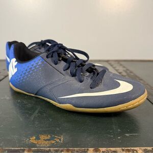 NIKE 'Bombax IC' Blue/White Indoor Soccer Shoes Kids Size 4